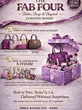 💜👽💜🐶💜💃💜🚌💜 FAB FOUR BABES, BAGS, BEYOND CURATED BOXES 💜👽💜🐶💜💃💜🚌💜